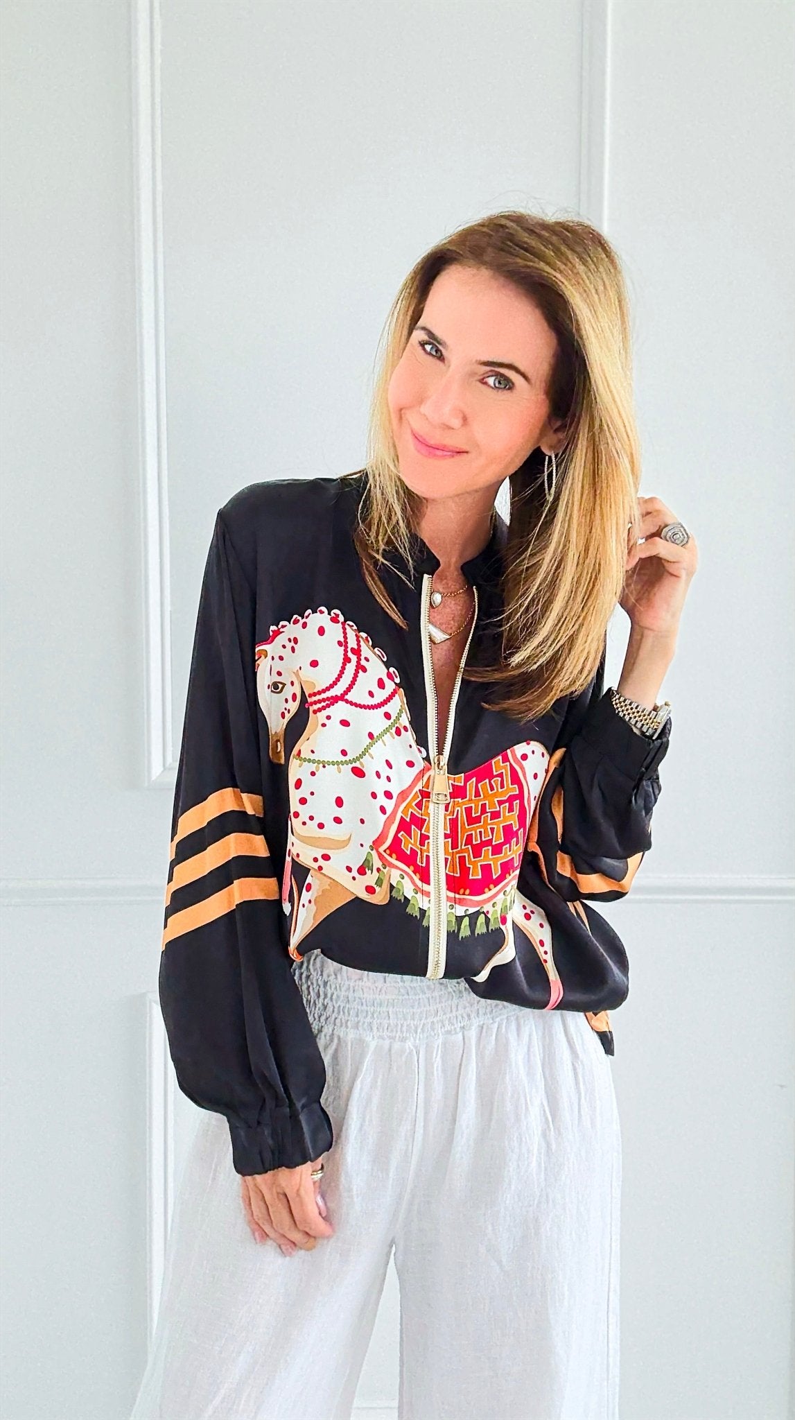 The Hunt Zip-Up Italian Jacket- Black-160 Jackets-IT UNIQ/K2-Coastal Bloom Boutique, find the trendiest versions of the popular styles and looks Located in Indialantic, FL