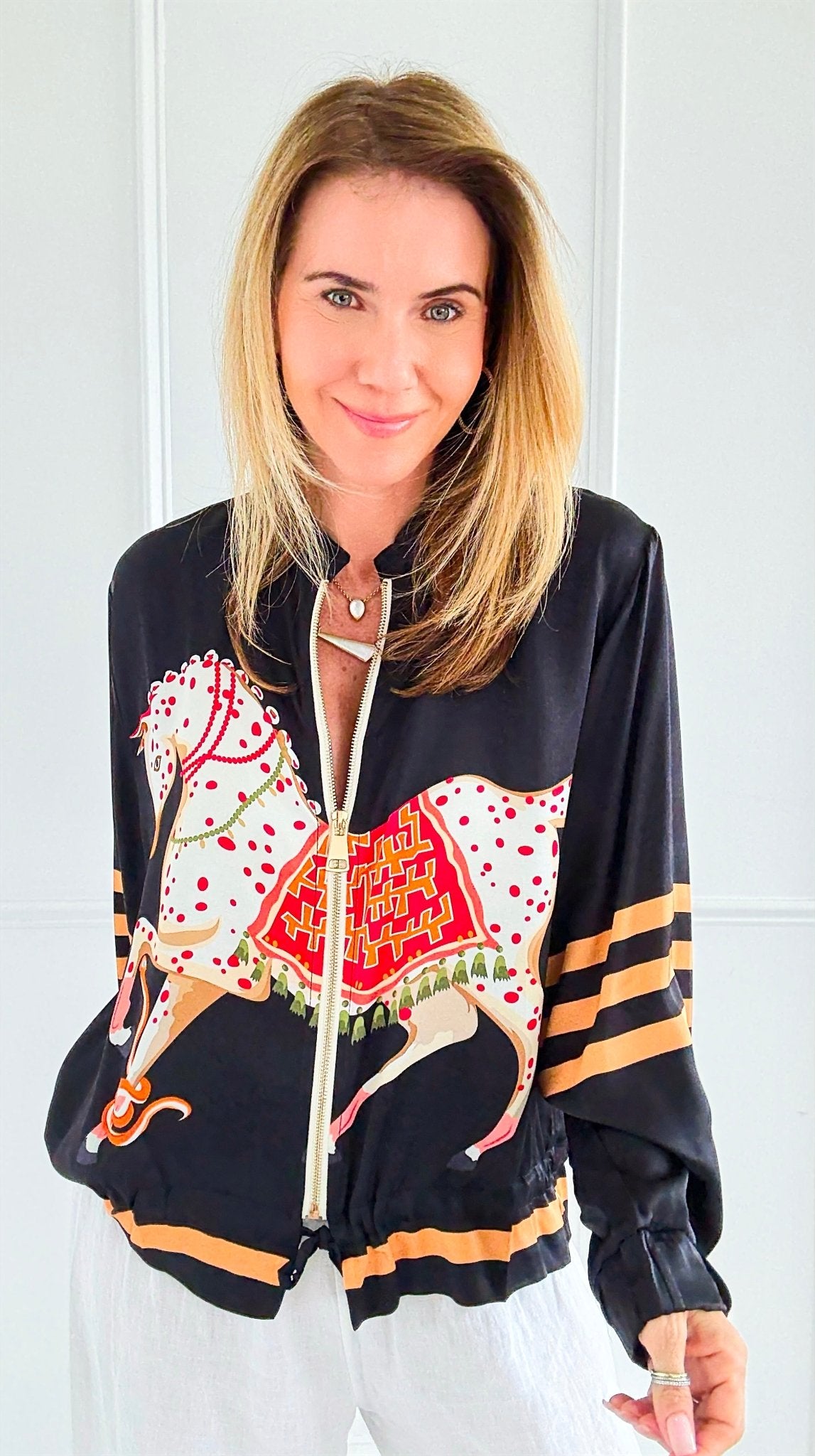 The Hunt Zip-Up Italian Jacket- Black-160 Jackets-IT UNIQ/K2-Coastal Bloom Boutique, find the trendiest versions of the popular styles and looks Located in Indialantic, FL