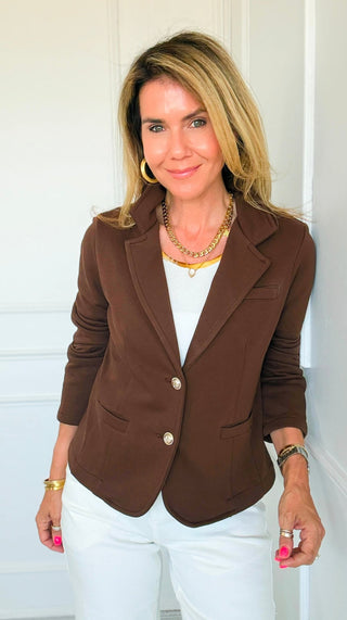 The Ini Italian Blazer- Chocolate