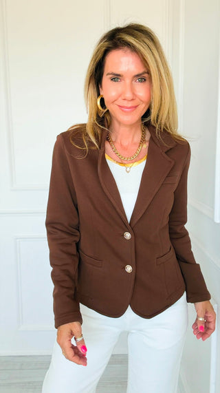 The Ini Italian Blazer- Chocolate