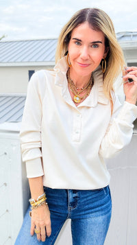 The Juliette Ruffle Long Sleeve Top-110 Long Sleeve Tops-EC COLLECTION INC-Coastal Bloom Boutique, find the trendiest versions of the popular styles and looks Located in Indialantic, FL