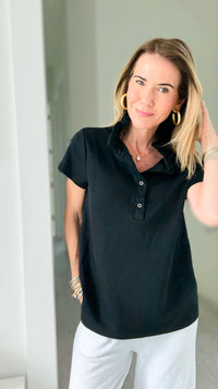 The Juliette Ruffle Top-Black-110 Short Sleeve Tops-EC COLLECTION INC-Coastal Bloom Boutique, find the trendiest versions of the popular styles and looks Located in Indialantic, FL