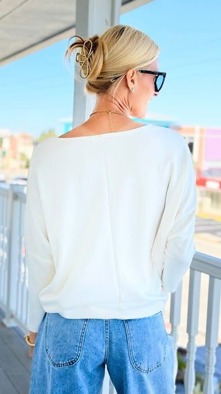 The Margo Scuba Long Sleeve - Off White