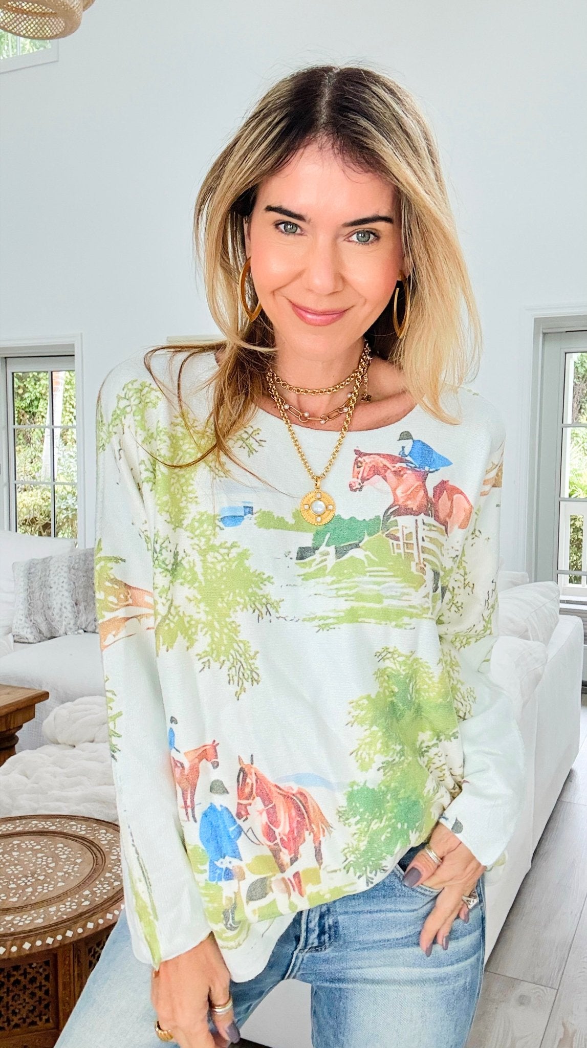 The Riding Diary Italian Milano Sweater-140 Sweaters-SORPRESA-Coastal Bloom Boutique, find the trendiest versions of the popular styles and looks Located in Indialantic, FL