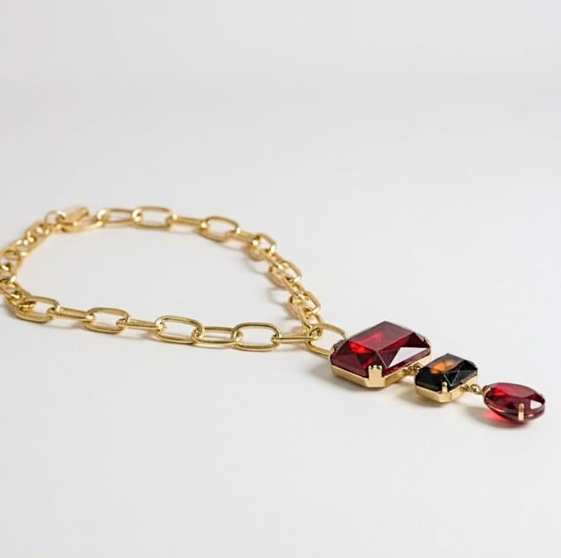 The Ruby Drop Necklace - YOCHI-230 Jewelry-YOCHI-Coastal Bloom Boutique, find the trendiest versions of the popular styles and looks Located in Indialantic, FL