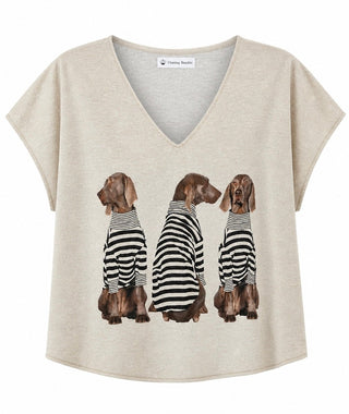 Three Attitudes Dog Italian Lurex Sleeveless Top