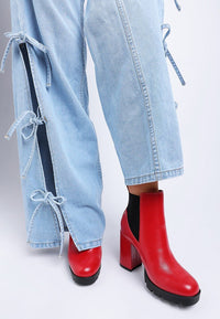 Tie-Side Platform Heel Boots