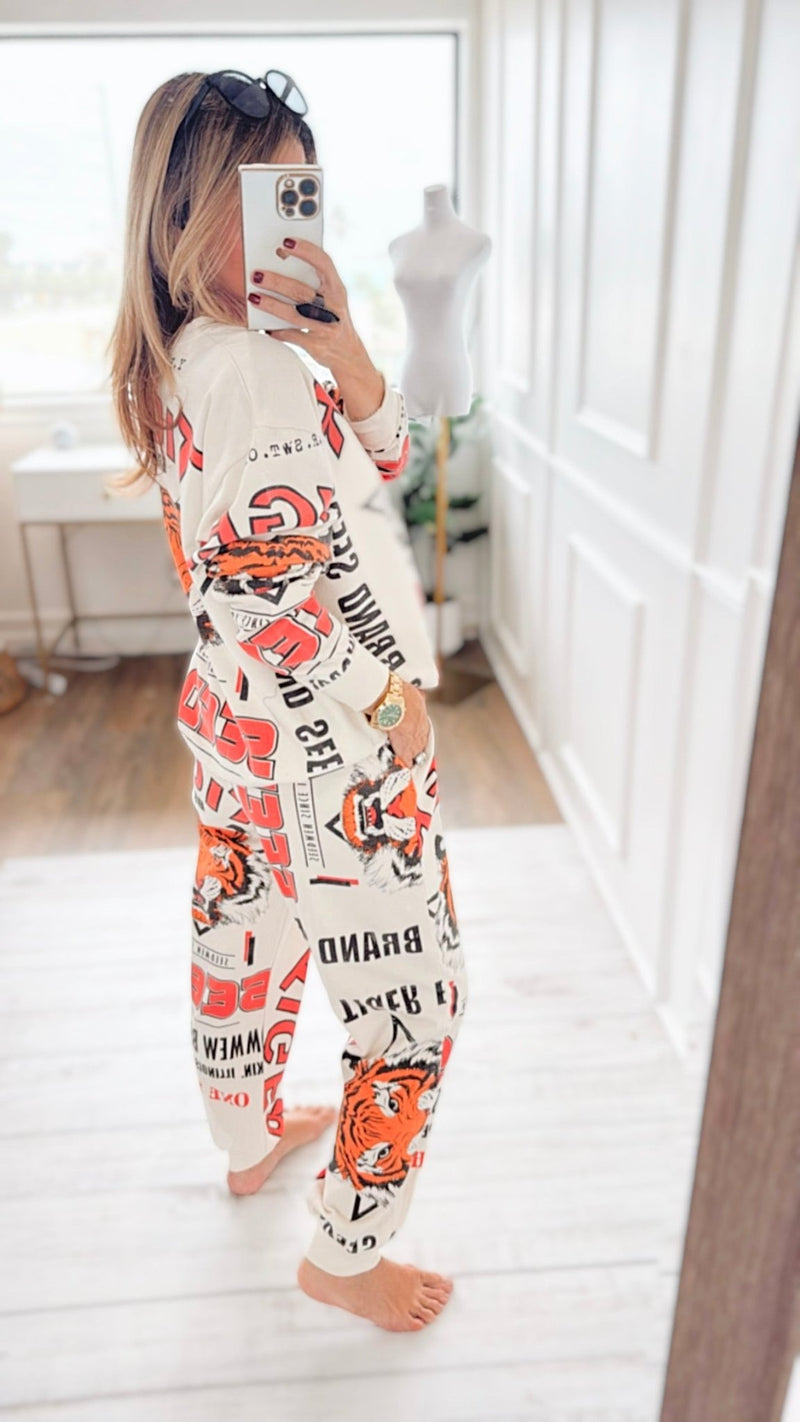 Tiger Seeds-Block Print Jogger Pant-100 Pants-L.A SOUL-Coastal Bloom Boutique, find the trendiest versions of the popular styles and looks Located in Indialantic, FL