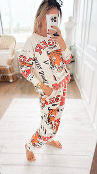 Tiger Seeds-Block Print Jogger Pant-100 Pants-L.A SOUL-Coastal Bloom Boutique, find the trendiest versions of the popular styles and looks Located in Indialantic, FL