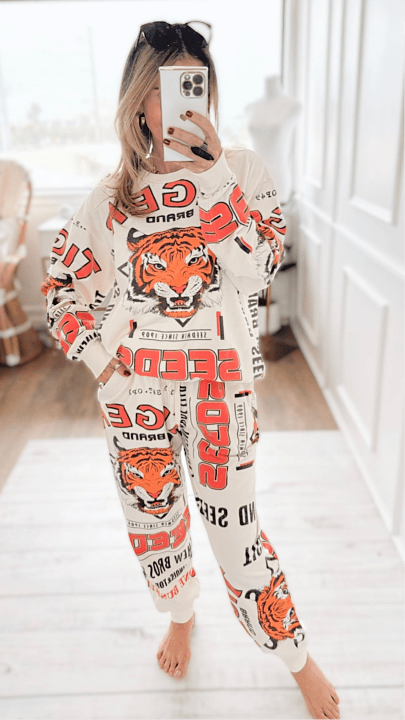 Tiger Seeds-Block Print Sweatshirt-110 Long Sleeve Tops-L.A SOUL-Coastal Bloom Boutique, find the trendiest versions of the popular styles and looks Located in Indialantic, FL