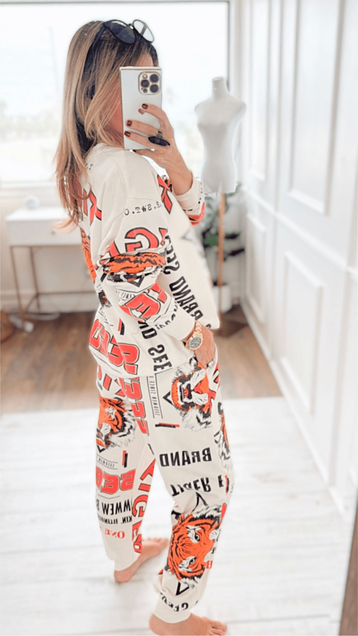 Tiger Seeds-Block Print Sweatshirt-110 Long Sleeve Tops-L.A SOUL-Coastal Bloom Boutique, find the trendiest versions of the popular styles and looks Located in Indialantic, FL