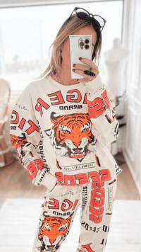 Tiger Seeds-Block Print Sweatshirt-110 Long Sleeve Tops-L.A SOUL-Coastal Bloom Boutique, find the trendiest versions of the popular styles and looks Located in Indialantic, FL