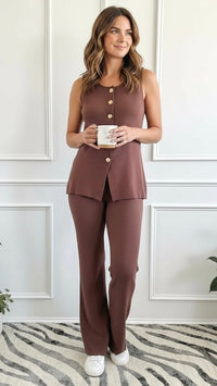 Timeless Button Detail-210 Loungewear/Sets-litaga-Coastal Bloom Boutique, find the trendiest versions of the popular styles and looks Located in Indialantic, FL