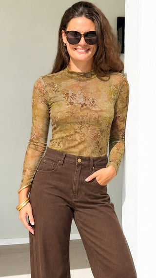 Tonal Textured Long Sleeve Top