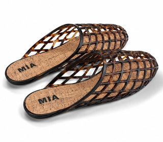 Tortoise Shell Cutout Jelly Slide Sandals