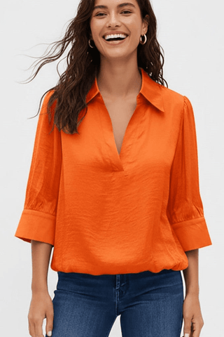 Touch of Effortless Refinement Top - Orange