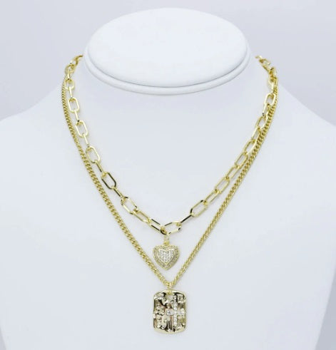Linked Devotion Necklace-230 Jewelry-TREASURE JEWELS-Coastal Bloom Boutique, find the trendiest versions of the popular styles and looks Located in Indialantic, FL