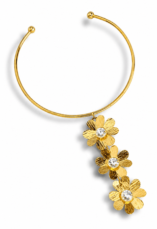 Triple Blooming Beauty Choker Necklace - Clear