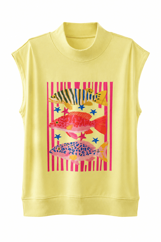 Tropical Fish Graphic Sleeveless Top