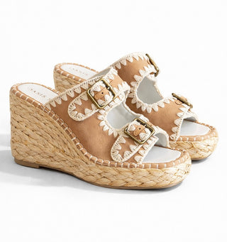 Tropicana Braided Buckle Wedge
