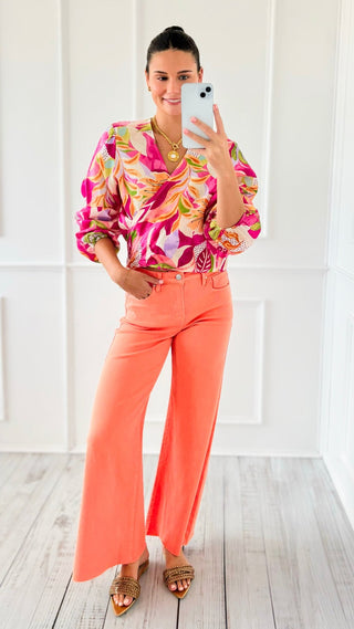 Tummy Control Palazzo - Coral Peach