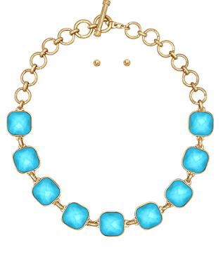 Dream Link Necklace - Turquoise-230 Jewelry-GS JEWELRY-Coastal Bloom Boutique, find the trendiest versions of the popular styles and looks Located in Indialantic, FL