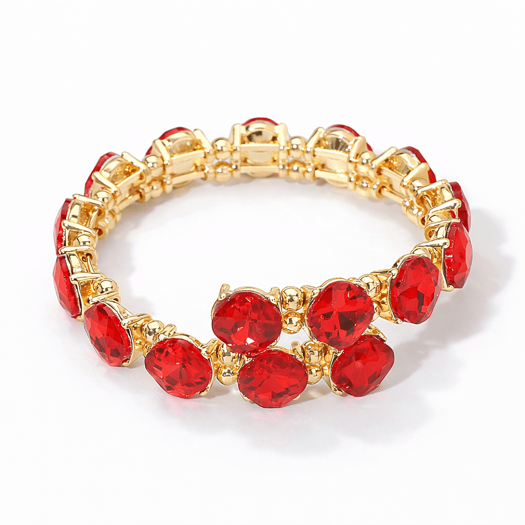Twilight Gleam Stacked Bracelet - Ruby