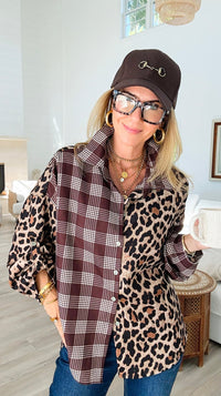 Two Sides Story Italian Button- Down Top-110 Long Sleeve Tops-SEÑORITA C-Coastal Bloom Boutique, find the trendiest versions of the popular styles and looks Located in Indialantic, FL