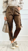 Urban Cargo Wish List Italian Joggers- Brown-180 Joggers-CRIS S.R.L.-Coastal Bloom Boutique, find the trendiest versions of the popular styles and looks Located in Indialantic, FL