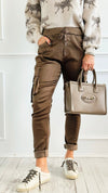 Urban Cargo Wish List Italian Joggers- Brown-180 Joggers-CRIS S.R.L.-Coastal Bloom Boutique, find the trendiest versions of the popular styles and looks Located in Indialantic, FL