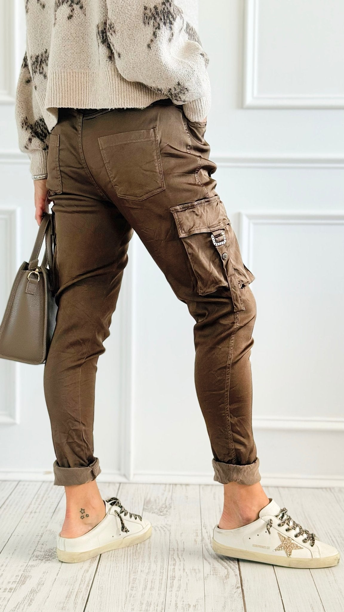 Urban Cargo Wish List Italian Joggers- Brown-180 Joggers-CRIS S.R.L.-Coastal Bloom Boutique, find the trendiest versions of the popular styles and looks Located in Indialantic, FL