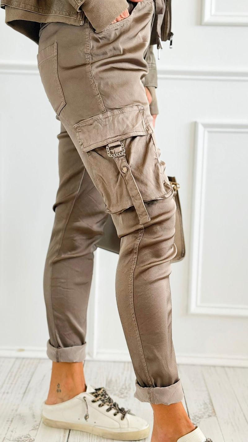 Urban Cargo Wish List Italian Joggers- Taupe-180 Joggers-CRIS S.R.L.-Coastal Bloom Boutique, find the trendiest versions of the popular styles and looks Located in Indialantic, FL