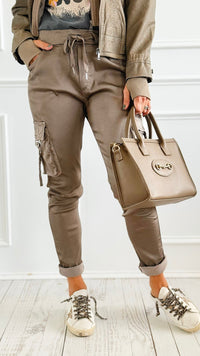 Urban Cargo Wish List Italian Joggers- Taupe-180 Joggers-CRIS S.R.L.-Coastal Bloom Boutique, find the trendiest versions of the popular styles and looks Located in Indialantic, FL