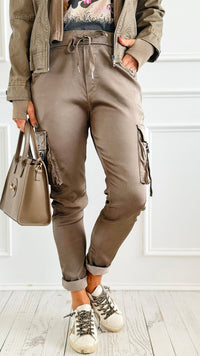 Urban Cargo Wish List Italian Joggers- Taupe-180 Joggers-CRIS S.R.L.-Coastal Bloom Boutique, find the trendiest versions of the popular styles and looks Located in Indialantic, FL