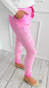Urban Edge Graphic Italian Jogger- Pink-180 Joggers-SUNNY HOLIDAYS-Coastal Bloom Boutique, find the trendiest versions of the popular styles and looks Located in Indialantic, FL