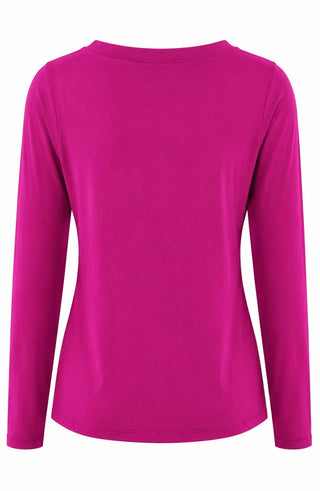 V-Neck Anniston Microfiber Tee  - Magenta