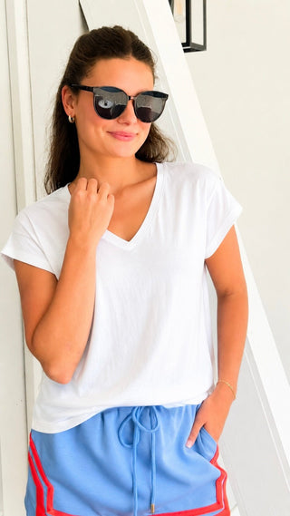 V-Neck Everyday Relaxed Top - White