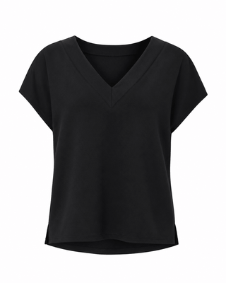 V-Neck Lounge Top - Black