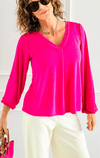 Velvet Ease Long Sleeve Top -Neon Pink-110 Long Sleeve Tops-sew in love-Coastal Bloom Boutique, find the trendiest versions of the popular styles and looks Located in Indialantic, FL