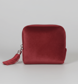 Velvet Mini Jewelry Pouch - Red