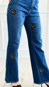 Velvet Roses Denim Pants-100 Pants-SASU UNICORN-Coastal Bloom Boutique, find the trendiest versions of the popular styles and looks Located in Indialantic, FL