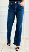 Velvet Roses Denim Pants-100 Pants-SASU UNICORN-Coastal Bloom Boutique, find the trendiest versions of the popular styles and looks Located in Indialantic, FL