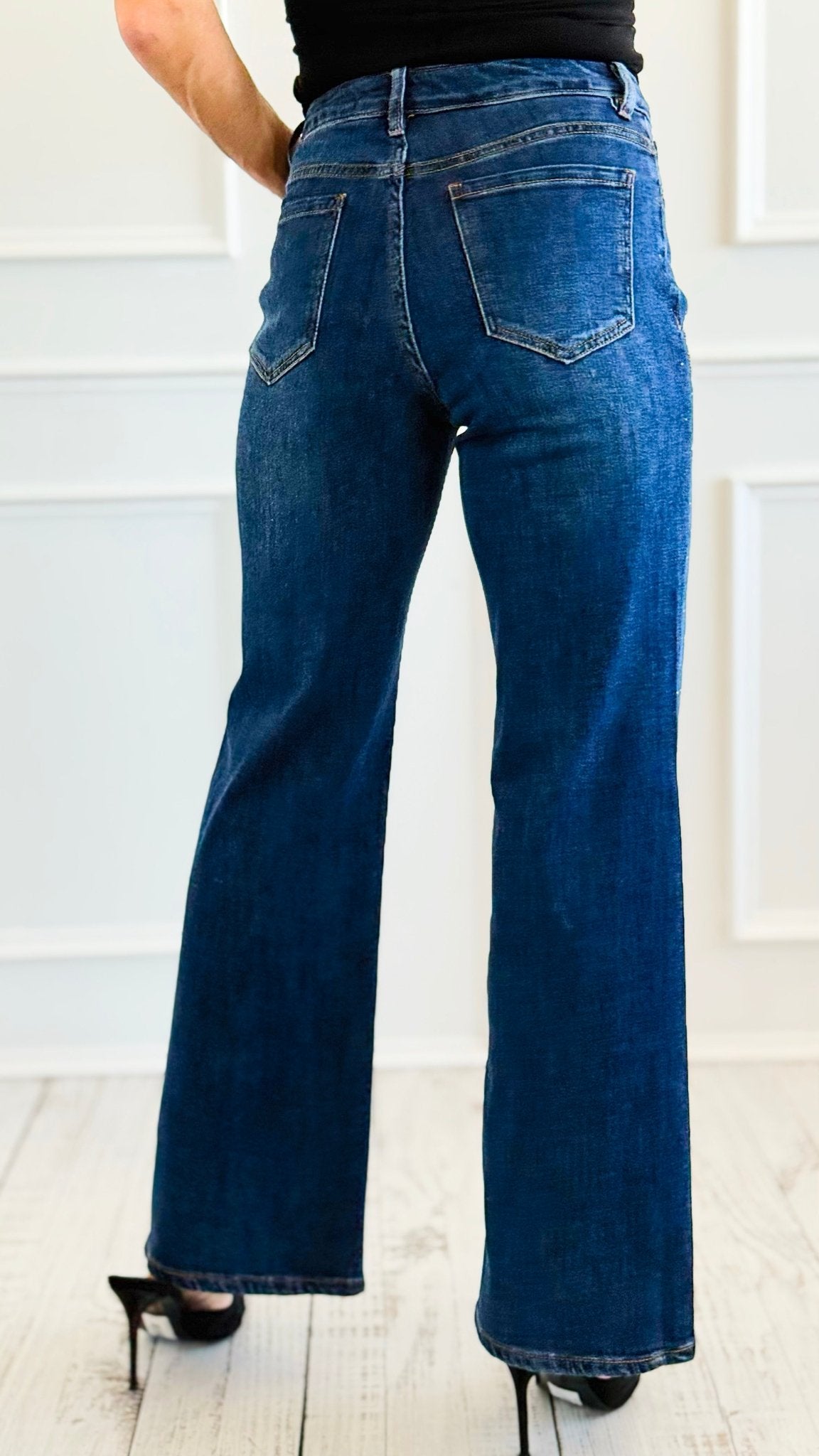 Velvet Roses Denim Pants-100 Pants-SASU UNICORN-Coastal Bloom Boutique, find the trendiest versions of the popular styles and looks Located in Indialantic, FL