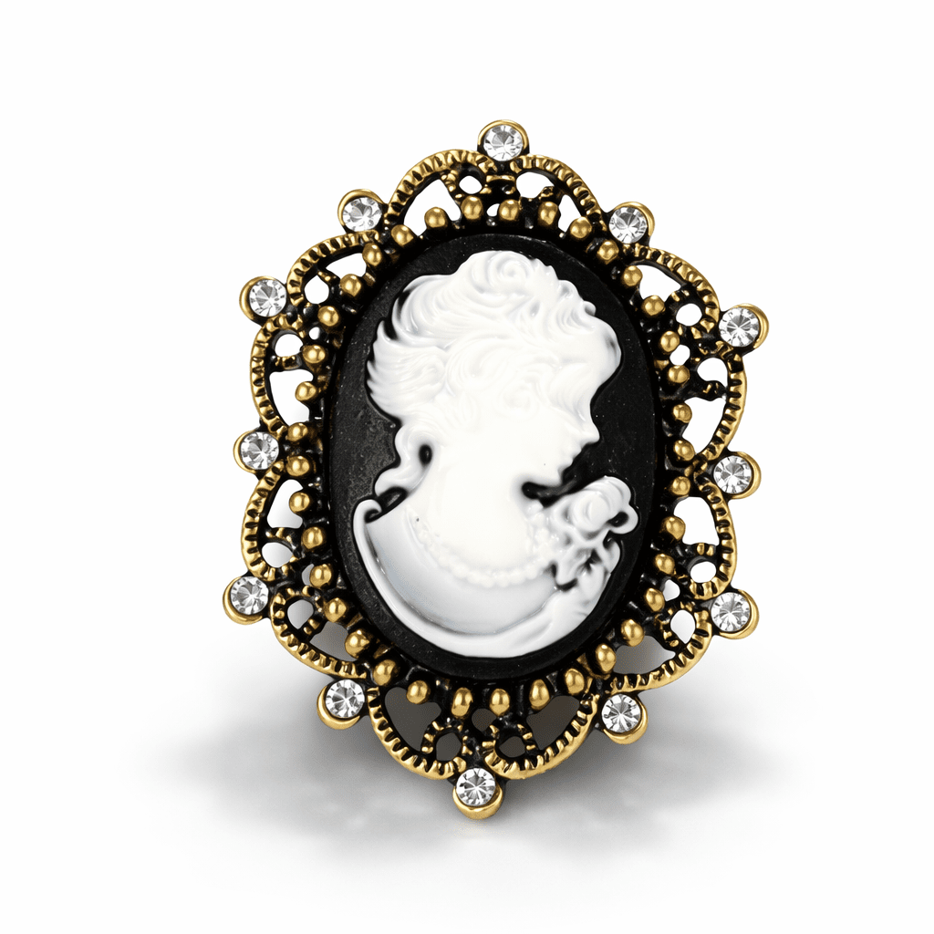 Victorian Cameo Statement Brooch - White