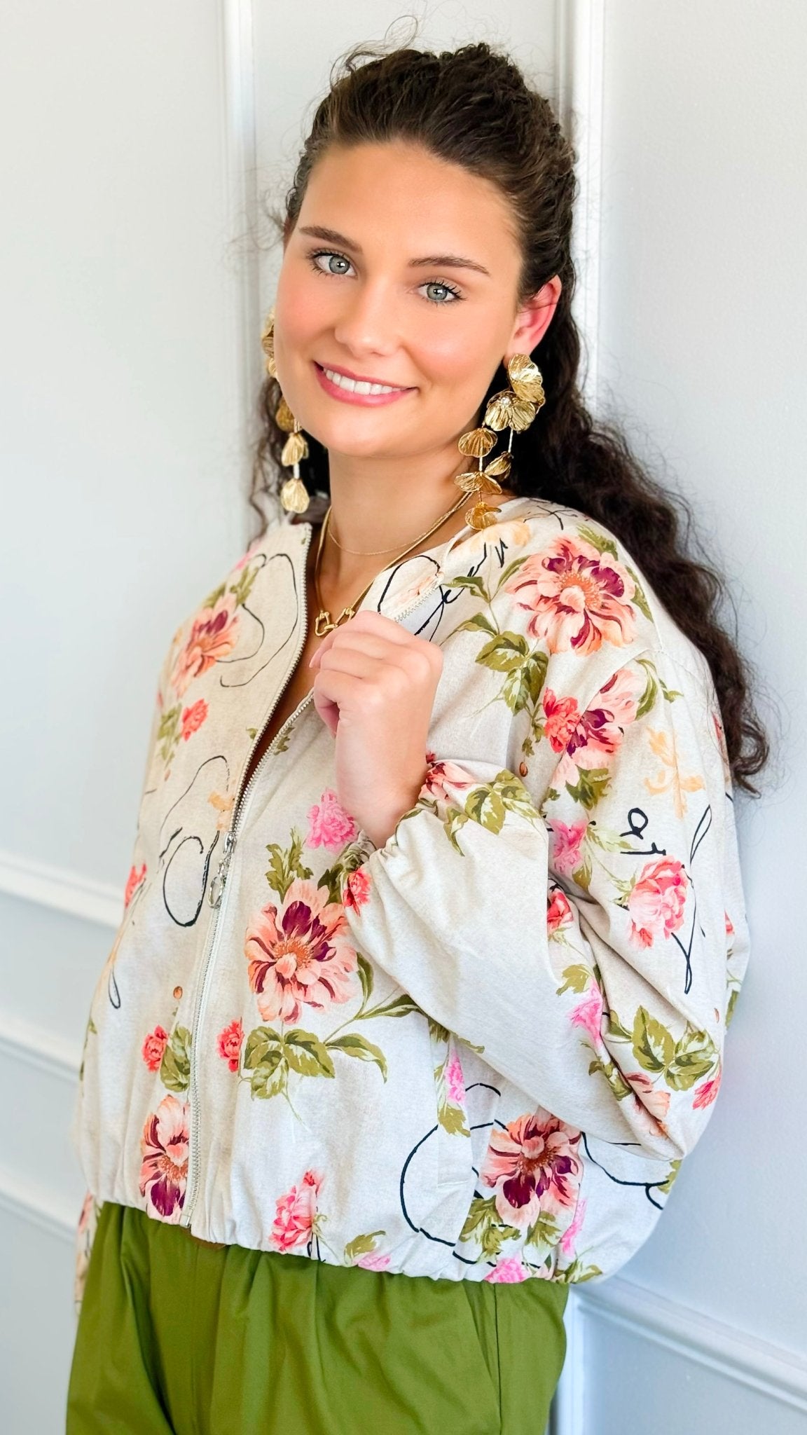 Vintage Bloom Italian Zip Jacket