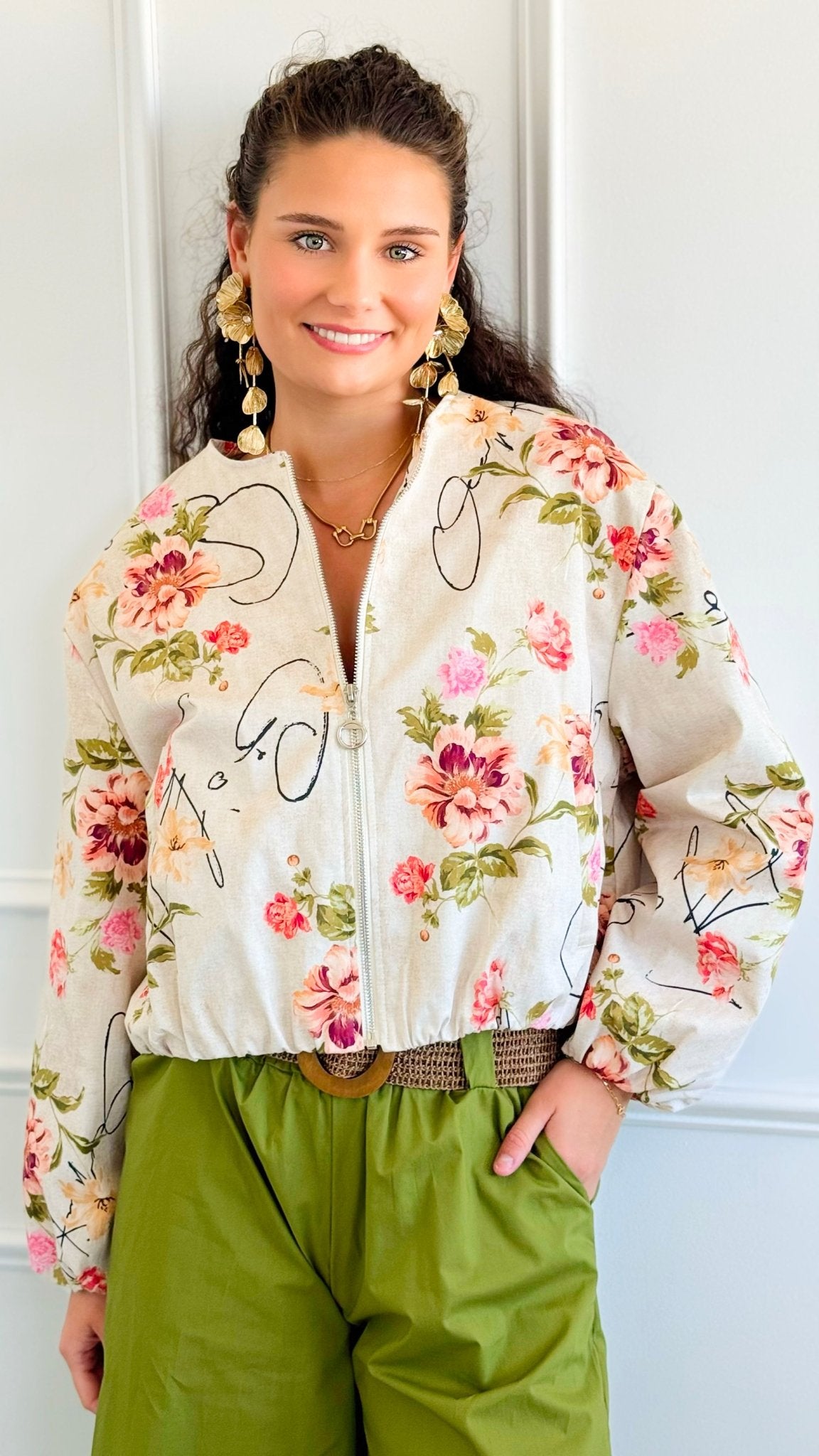 Vintage Bloom Italian Zip Jacket