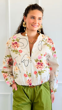 Vintage Bloom Italian Zip Jacket