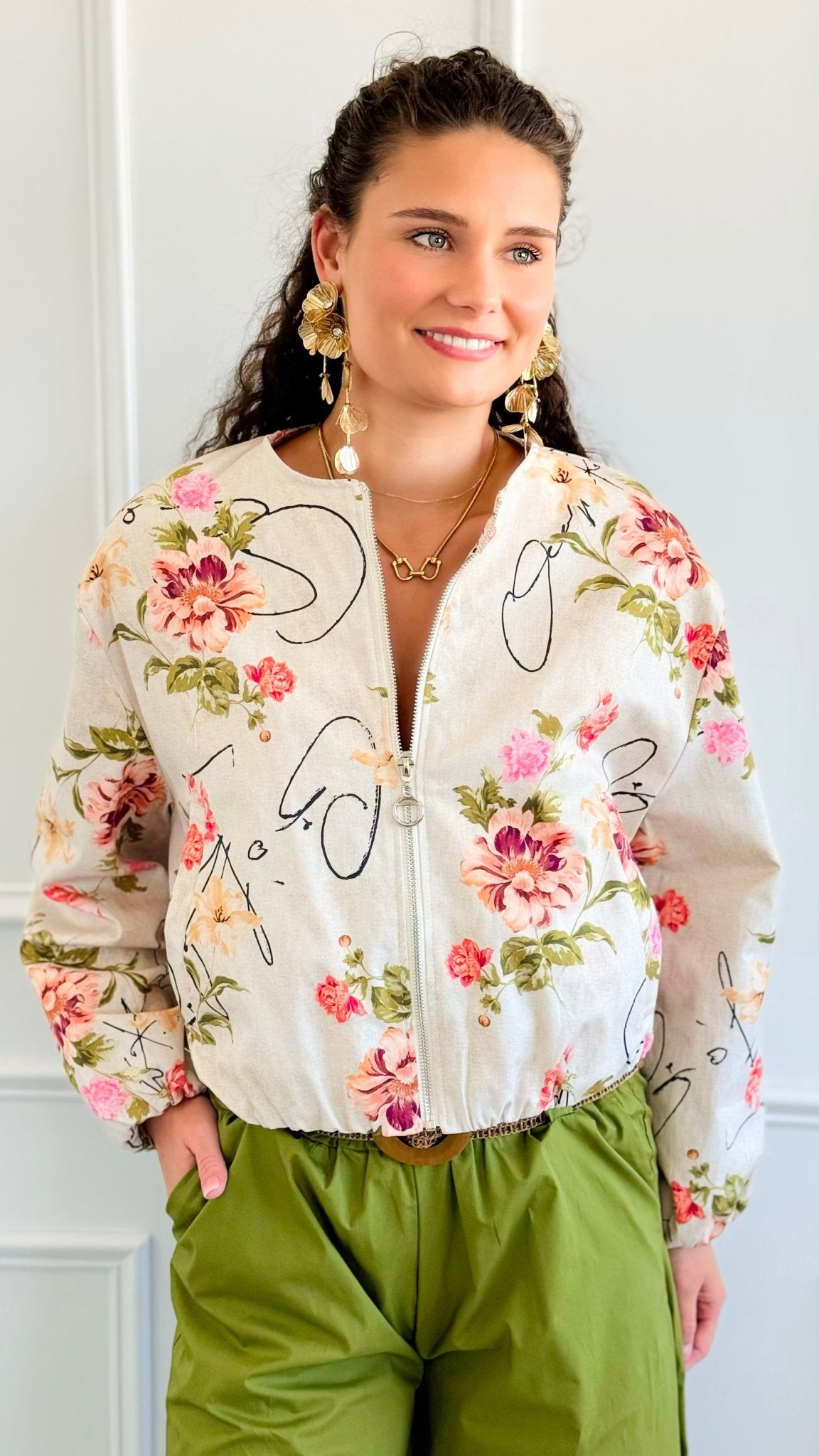 Vintage Bloom Italian Zip Jacket