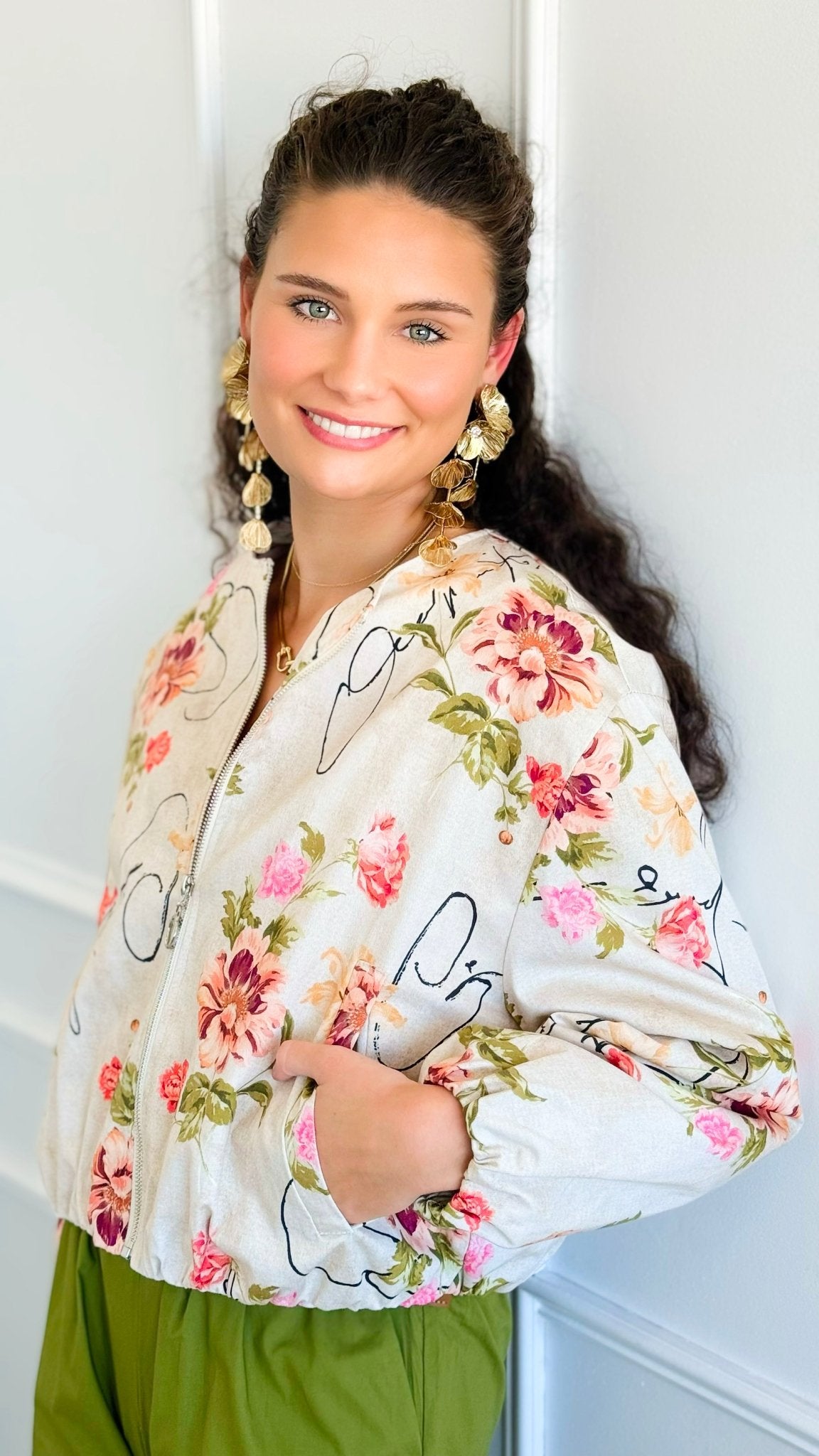 Vintage Bloom Italian Zip Jacket