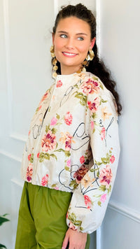 Vintage Bloom Italian Zip Jacket